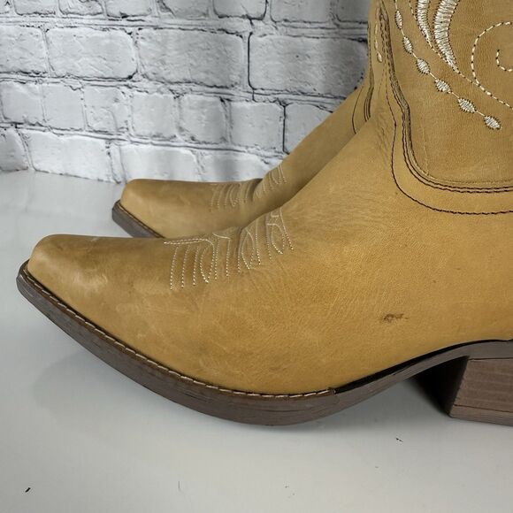 Sterling River Western Cowgirl Boots Women 11M Tan Mid Calf Rodeo Country Boho - Picture 10 of 14